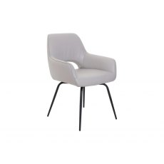 Ivy Metal Leg Dining Chair in Leather