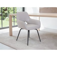 Ivy Metal Leg Dining Chair in Leather