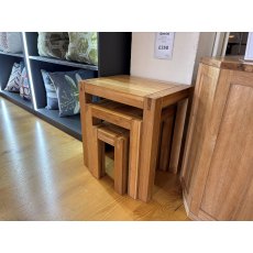 Solid Oak Nest of 3 Tables Clearance