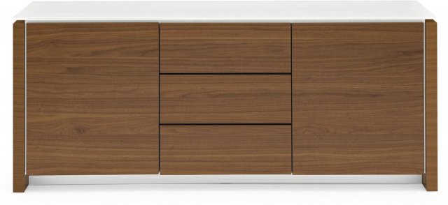 Calligaris Mag Glass Top Sideboard with 2 doors and 3 drawers By Calligaris