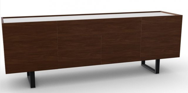 Calligaris Horizon 4 doors and central drawer sideboard, Glass Top 210cm Width By Calligaris