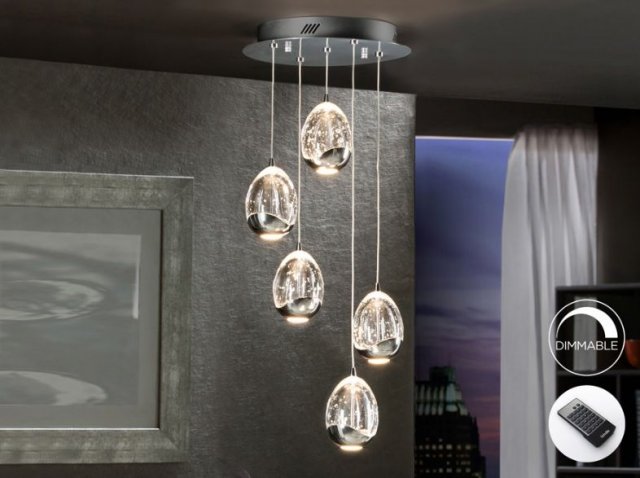 Beadle Crome Interiors Catania 5 Hanging Dimmable Light