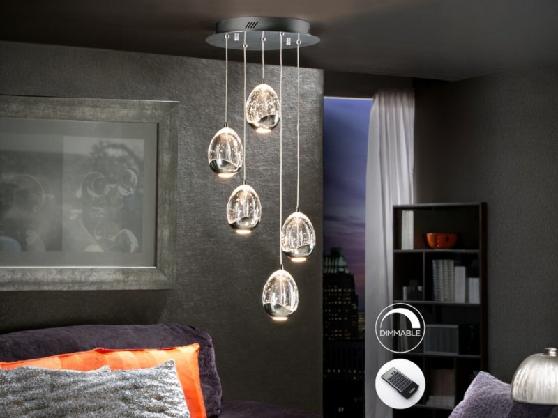 Beadle Crome Interiors Catania 5 Hanging Dimmable Light