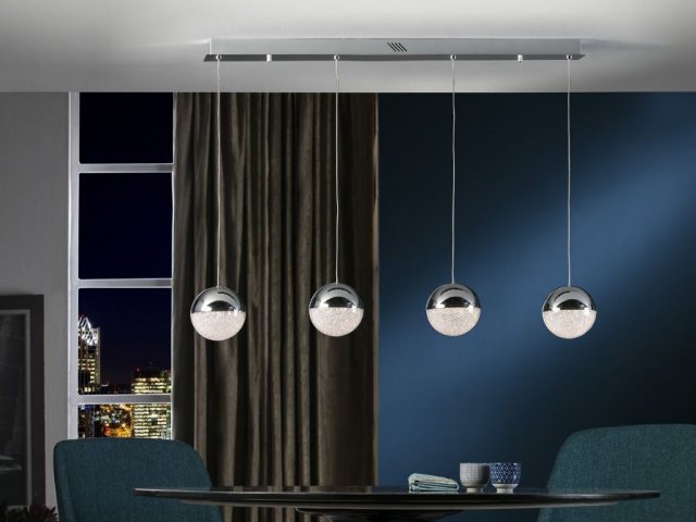 Beadle Crome Interiors Globe Four In A Row Bar Light