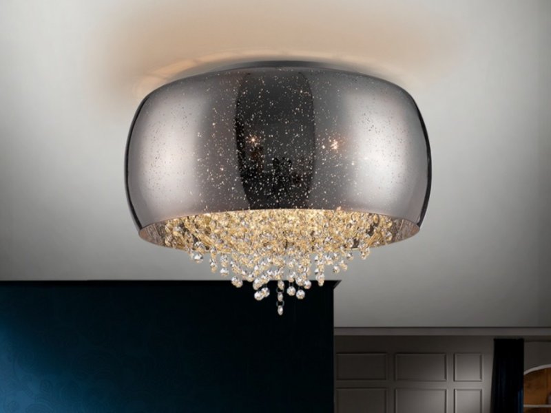 Beadle Crome Interiors Cody Flush Chrome Ceiling Light