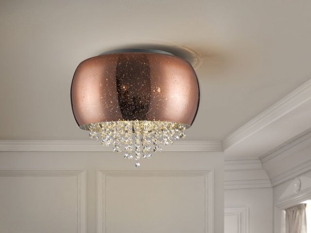 Beadle Crome Interiors Cody Flush Copper Ceiling Light