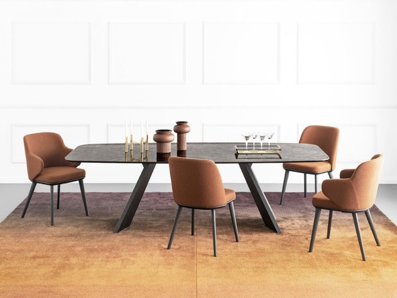 Calligaris Icaro Fixed Ceramic Elliptical Top  200cm x 100cm Table By Calligaris
