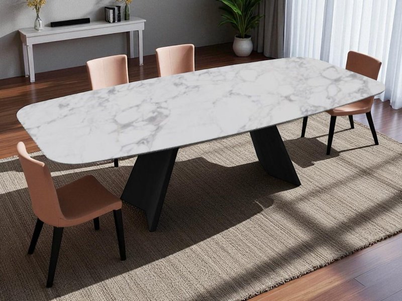 Calligaris Icaro Fixed Ceramic Elliptical Top 250cm x 120cm Table By Calligaris