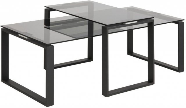 Beadle Crome Interiors Special Offers Oblo Coffee Table Black & Smoke Grey Glass
