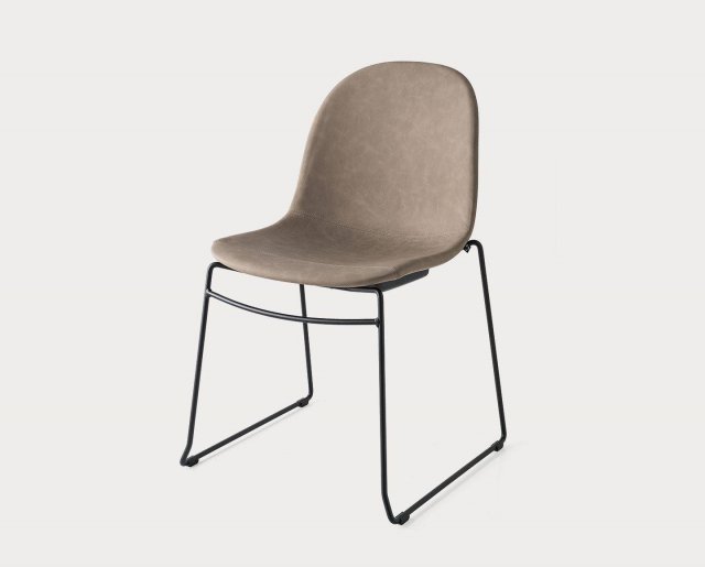 Connubia By Calligaris Academy Sleigh Leg Chair Stackable in Polypropylene By Connubia