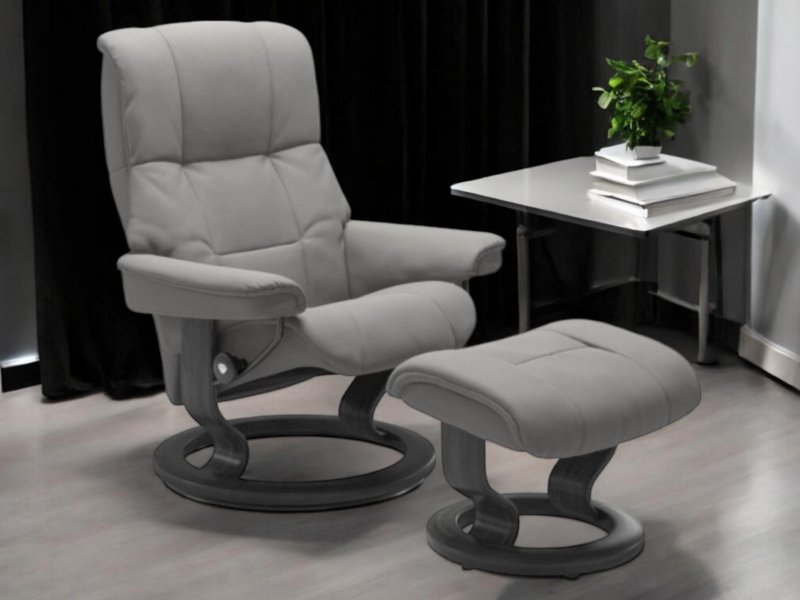 Stressless Stressless Quick Delivery Mayfair Medium Classic Base in Paloma Silver Grey