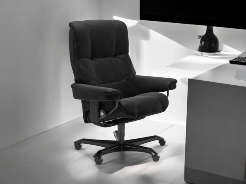 Stressless Stressless Quick Delivery Mayfair Office Medium Chair in Paloma Black