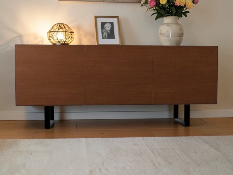 Calligaris Horizon 2 Side Doors and 3 Drawers Sideboard With Sled Legs Made To Order By Calligaris