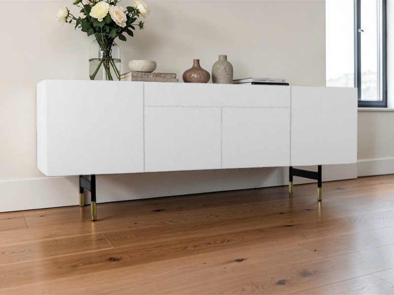 Calligaris Horizon 4 Doors and Central Drawer Sideboard, With High Legs Made To Order By Calligaris