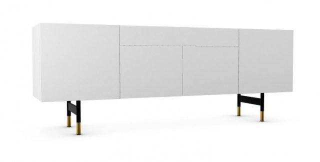 Calligaris Horizon 4 Doors and Central Drawer Sideboard, With High Legs Made To Order By Calligaris