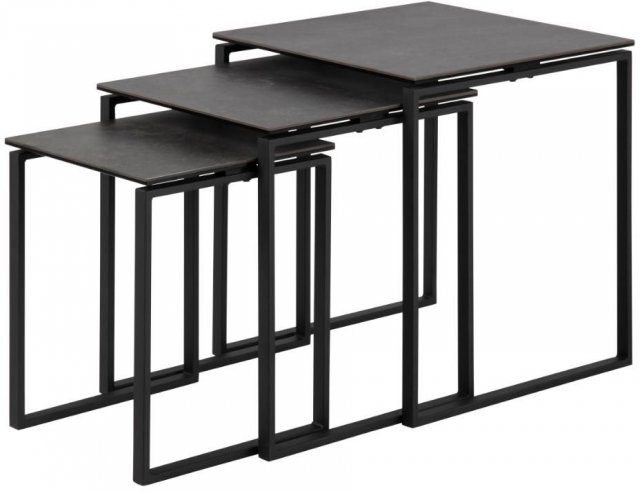 Beadle Crome Interiors Special Offers Oblo Black Ceramic Nest of Tables