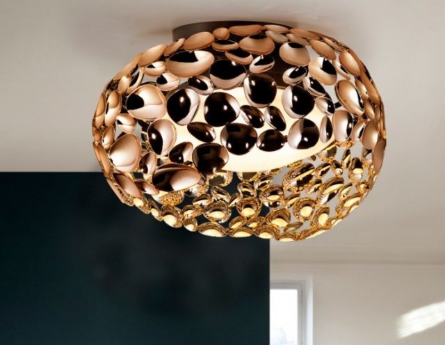 Beadle Crome Interiors Dari Flush Ceiling Light In Rose Gold