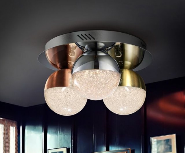 Beadle Crome Interiors Globe Flush Ceiling Light Dimmable