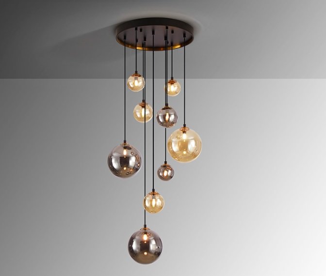 Beadle Crome Interiors Aleister 9 Lamp Pendant Light