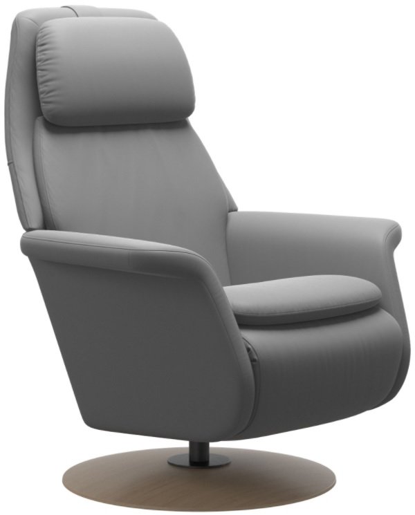 Stressless Stressless Sam with Upholstered Arms and Disc Base