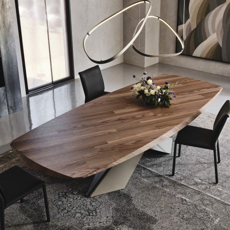 Cattelan Italia Tyron Rectangular (Rounded) Wooden Table By Cattelan Italia