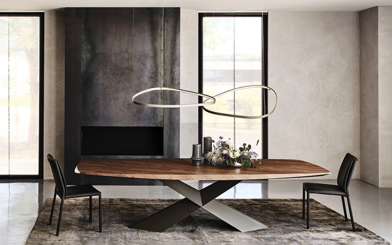 Cattelan Italia Tyron Rectangular (Rounded) Wooden Table By Cattelan Italia