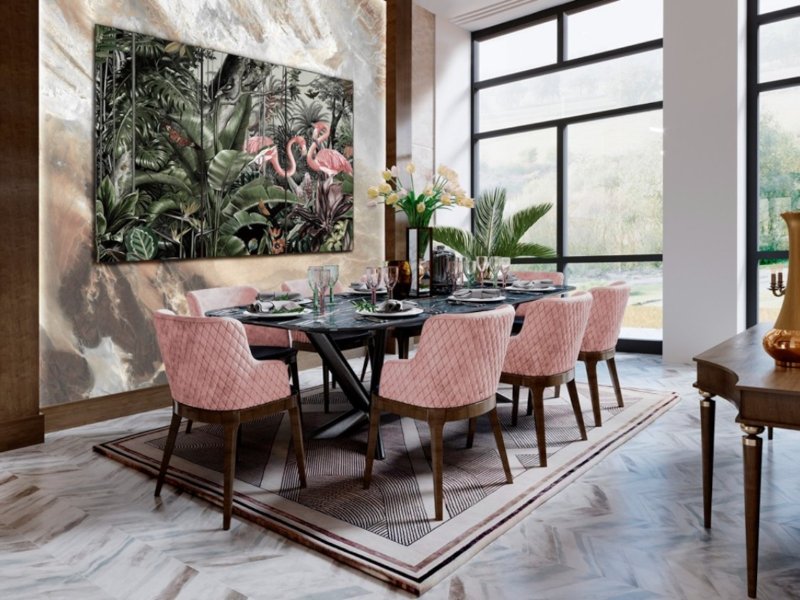 Beadle Crome Interiors Tropical Flamingos Wall Art