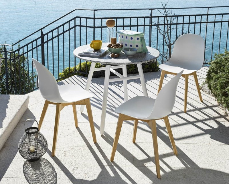 Connubia By Calligaris Academy Outdoor Dining Chair with wooden legs
