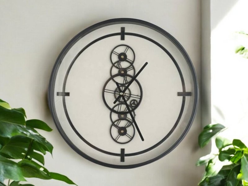 Beadle Crome Interiors Special Offers Black and White Gears Wall Clock