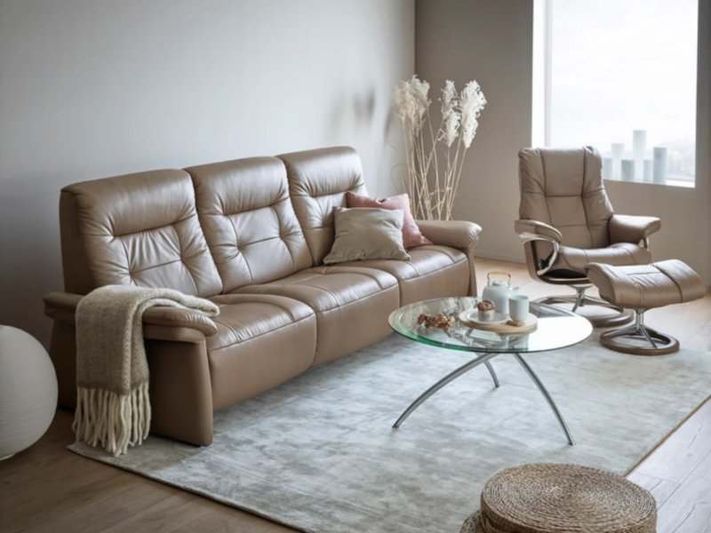 Stressless Stressless Mary 3 Seater Sofa With An Upholstered Armrest