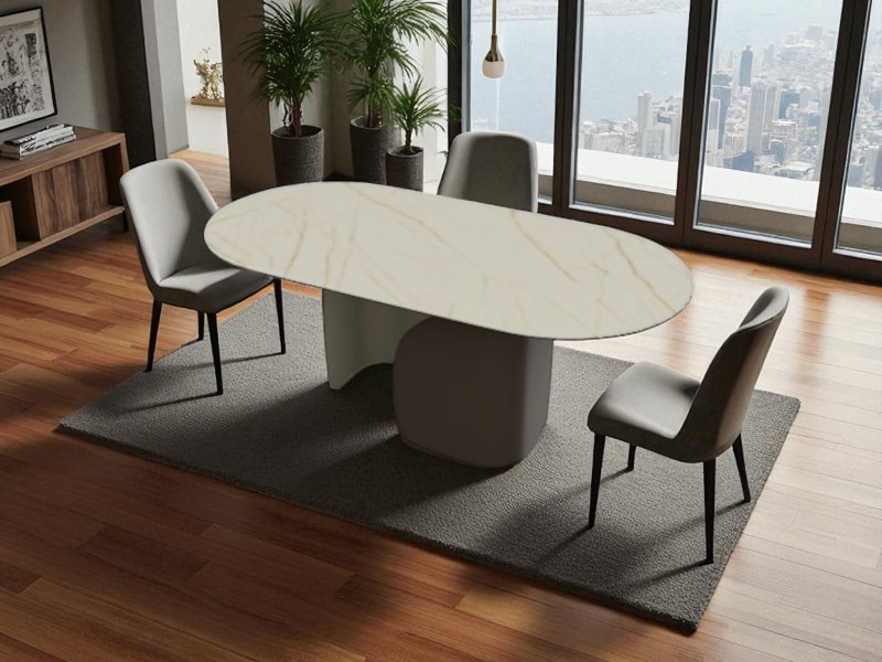 Calligaris Twins Non Extending Shaped Table in Ceramic CS4153-FE 200 By Calligaris
