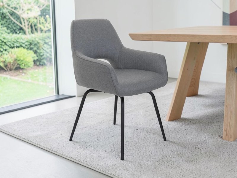 Beadle Crome Interiors Ivy Metal Leg Dining Chair in Fabric