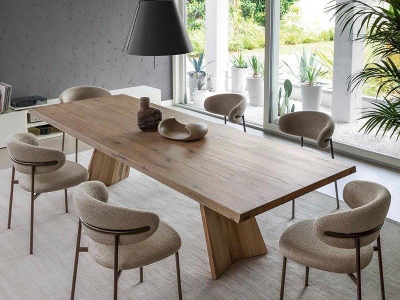 Calligaris Icaro Fixed Rectangular Wooden Top Table By Calligaris