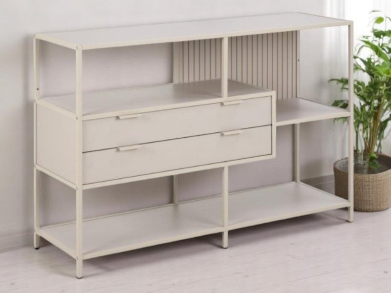 Beadle Crome Interiors Special Offers York Grey Bookcase Low with drawers