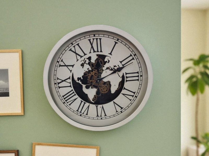 Beadle Crome Interiors Special Offers 58cm White Gears Clock