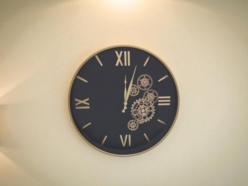 Beadle Crome Interiors Special Offers 50cm Black Gears Clock