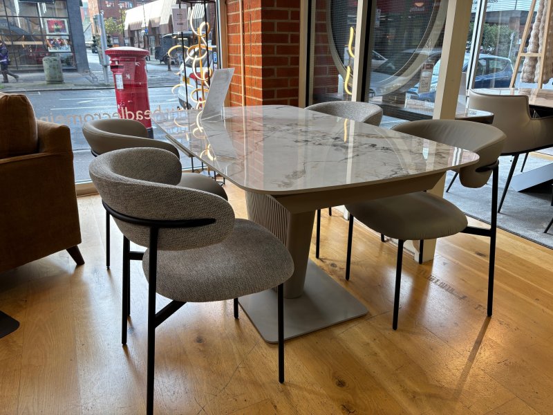 Beadle Crome Interiors Special Offers Onyx Dining Table and Four Dining Chairs Clearance