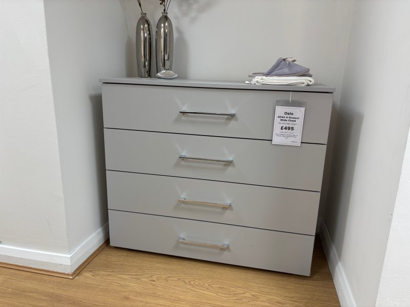 Beadle Crome Interiors Special Offers Oslo Wide 4 Drawer Chest Clearance
