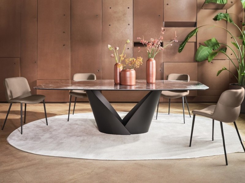 Calligaris Calla Fixed Ceramic Dining Table By Calligaris