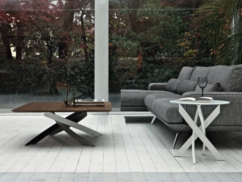 Bontempi Artistico Coffee Table Wood Top By Bontempi