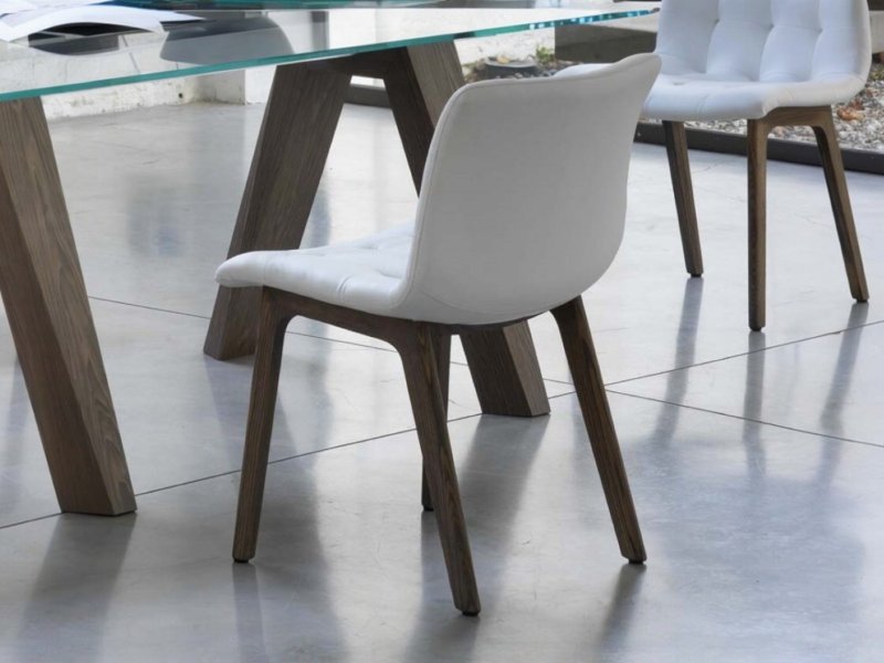 Bontempi Kuga Wooden Leg Dining Chair By Bontempi