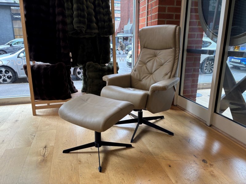 Beadle Crome Interiors Special Offers Nordic Recliner Chair and Footstool Clearance