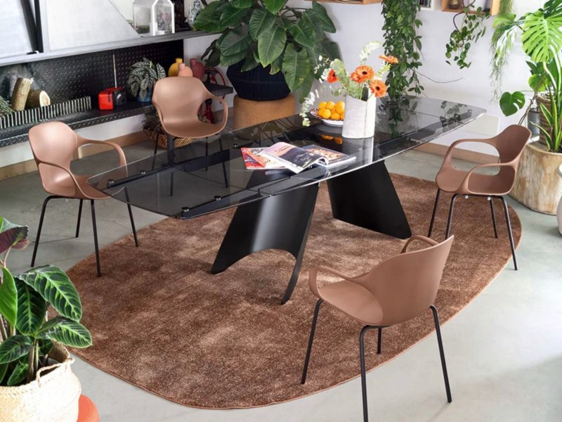 Connubia Orion Glass Top Extending Table By Connubia
