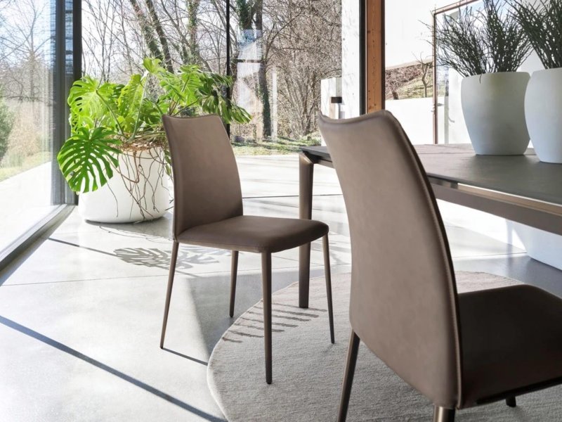 Calligaris Fay Metal Leg Dining Chair Made To Order With A Removeable Cover By Calligaris