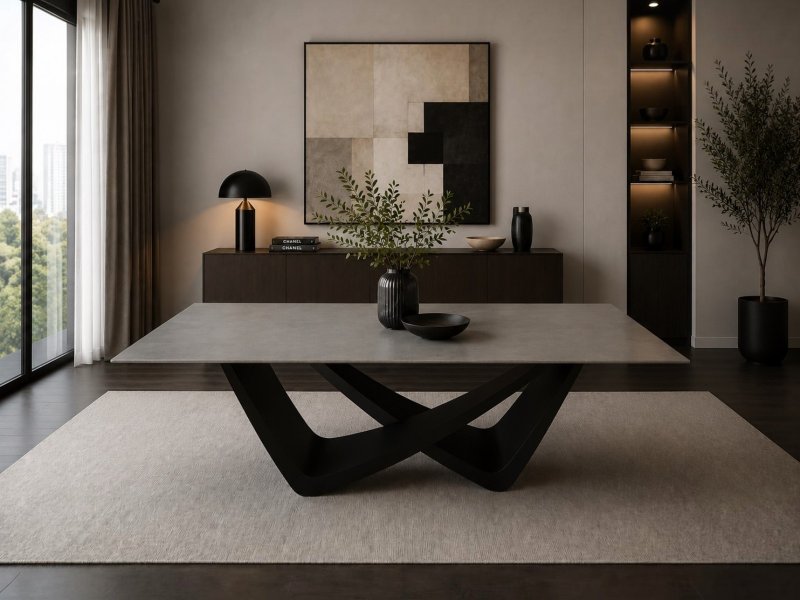 Bontempi Bach Fixed Rectangular Ceramic Table