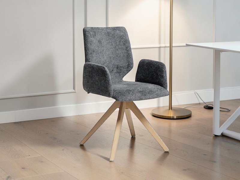 Venjakob Venjakob Q404 Arnd Wooden Leg Chair With Arms