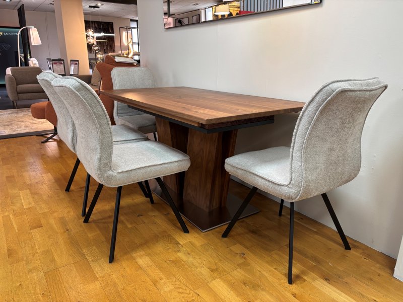 Beadle Crome Interiors Special Offers Walnut Dining Table and Four Layla Dining Chairs Clearance