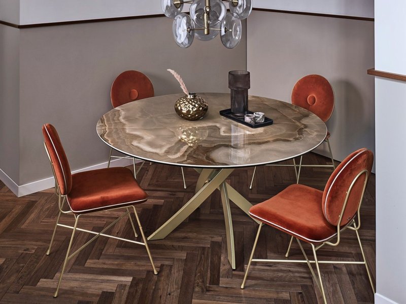 Bontempi Barone Supermarble Round Table By Bontempi