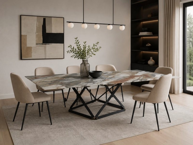 Bontempi Delta Large Extending Rectangular Table By Bontempi