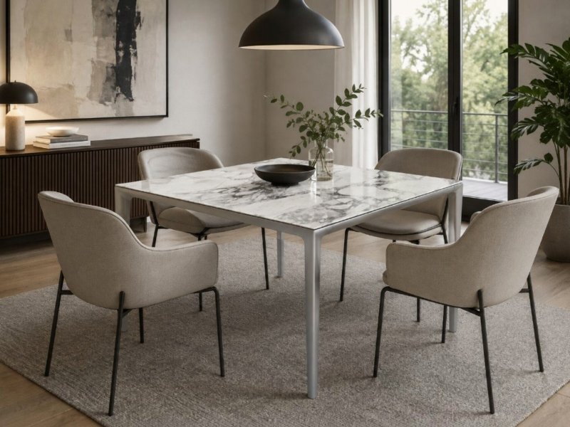 Bontempi Duke Fixed Sqaure Dining Table By Bontempi